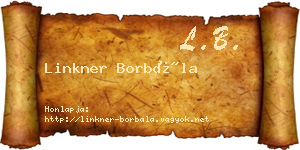 Linkner Borbála névjegykártya
